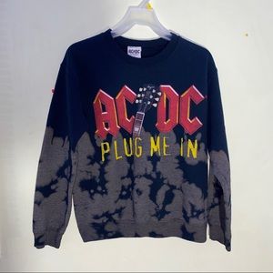 AC/DC Graphic Fleece Crewneck Bleach Splatter